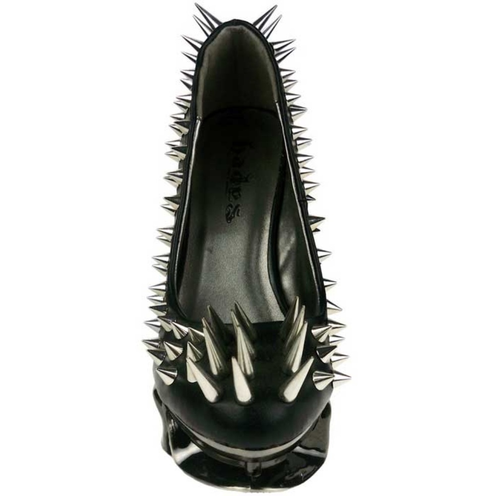 Hades ZETTA Spiked Black Pump Metallic Spinal 5" Heel 6-7-8-9-10-11 M/B Width - Picture 7 of 15
